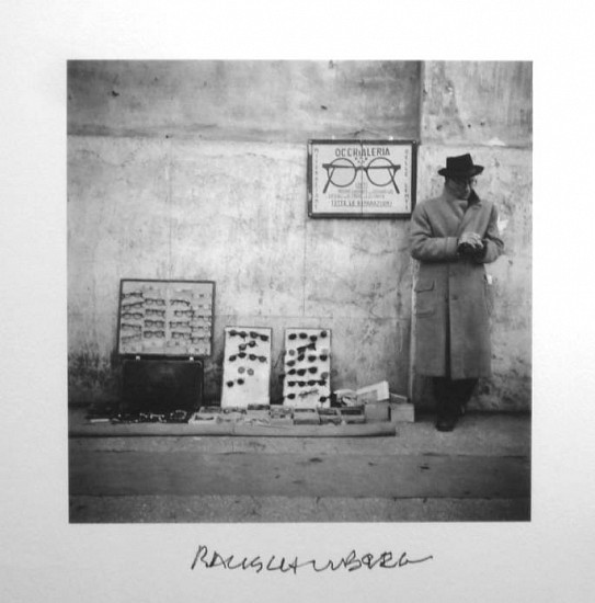 Robert Rauschenberg
Rome Flea Market, 1952
15 x 15 in. (38.1 x 38.1 cm)
Edition 7 of 50Black and white digital ink jet print