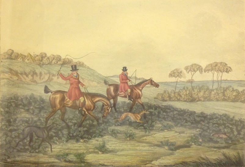 Henry Alken
Finding, 1841
Etching
7 1/4 x 10 5/8 in. (18.4 x 27 cm)
Published by I.W. Laird, 1 Leadenhall Street, London British sporting print