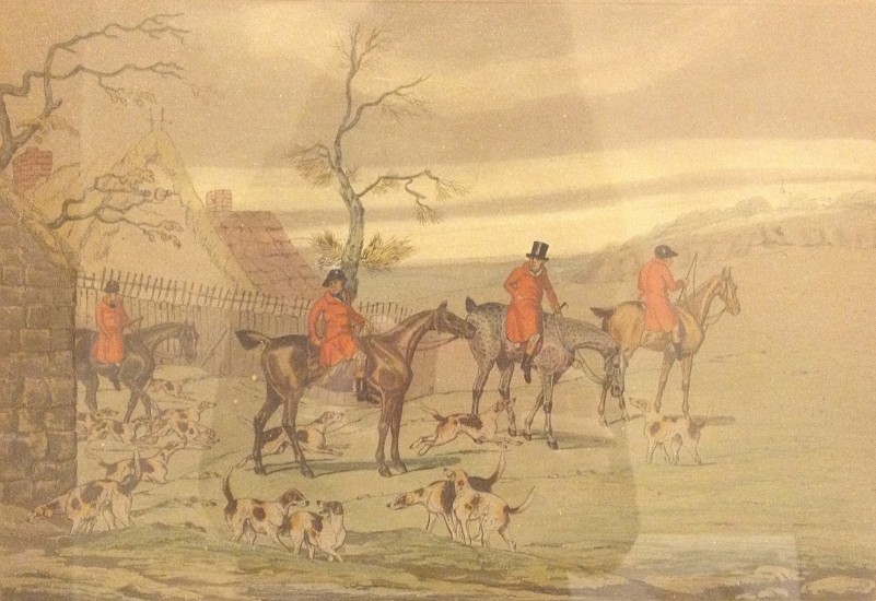 Henry Alken
Unkenneling, 1841
Etching
7 1/4 x 10 5/8 in. (18.4 x 27 cm)
Published by I.W. Laird, 1 Leadenhall Street, London British sporting print