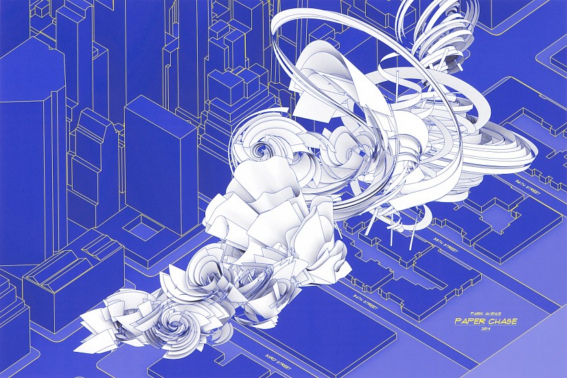 Alice Aycock
Park Avenue Paper Chase, 2014, 2011
Digital inkjet print on fine art paper
24 x 33 7/8 in. (61 x 86 cm)
Edition 7/100