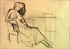 Balthus, Seated Woman in Armchair (Study for The White Skirt, 1937)
1937, Pencil on paper