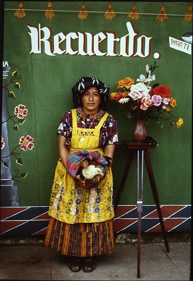 Ann Parker
Portrait with chickens, Momostenango, 1970s; printed 1985-86
Cibachrome print (color)
20 x 16 in. (50.8 x 40.6 cm)
No edition was made of this print