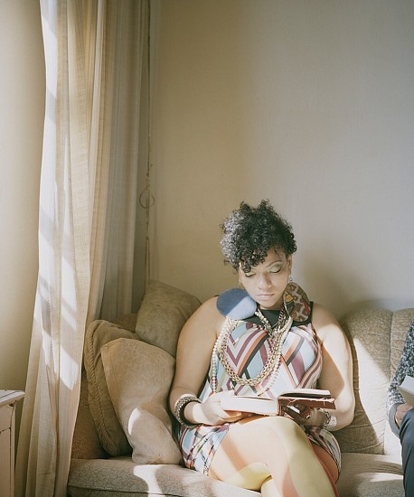 Carrie Schneider
Abigail reading Angela Davis (An Autobiography, 1974), 2014
Chromogenic print
36 x 30 in. (91.4 x 76.2 cm)
From the series â€œReading Womenâ€ (2012-2014)Edition of 5/5 + 2 AP